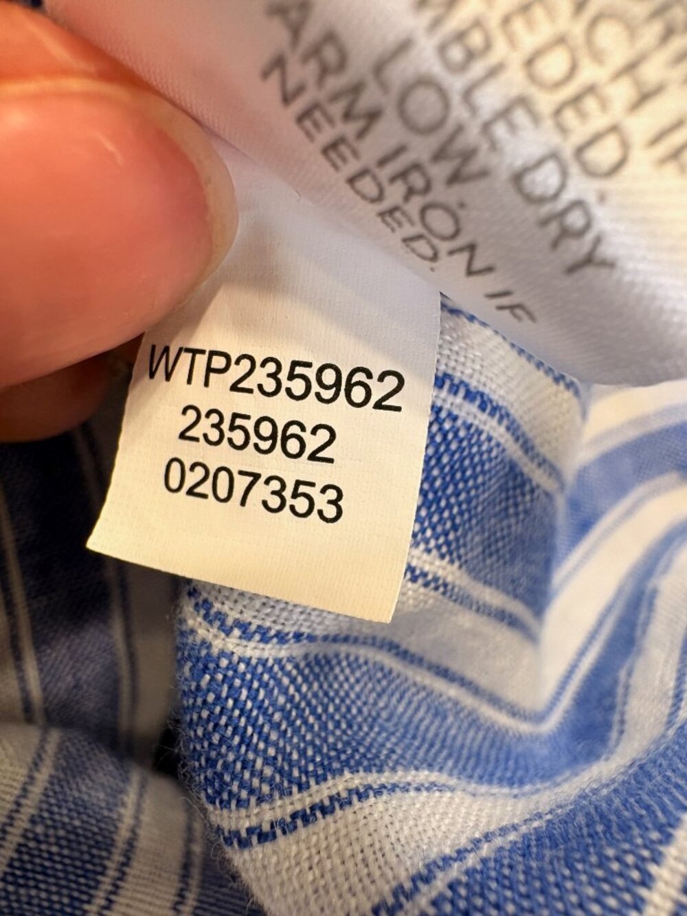 J.Jill Blue White Striped 100% Linen Roll Tab Button-Down Shirt Extra Small - Picture 7 of 7